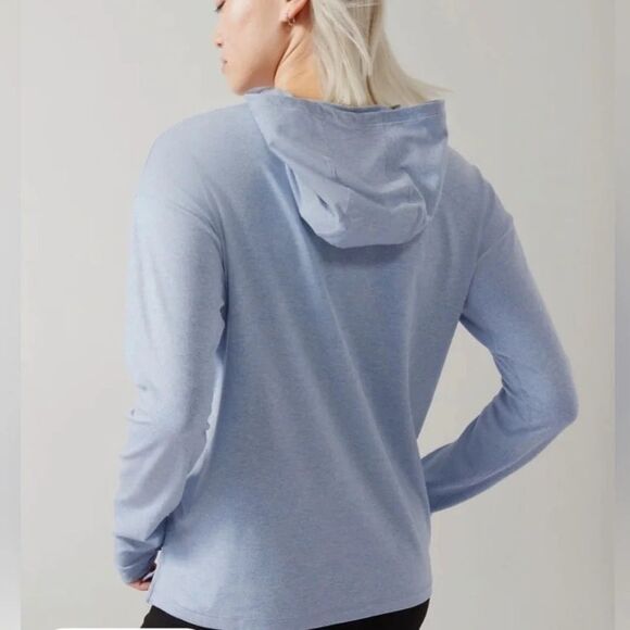 ATHLETA Uptempo Hoodie Sweatshirt Heron Blue Heather Women’s Medium - Picture 2 of 10